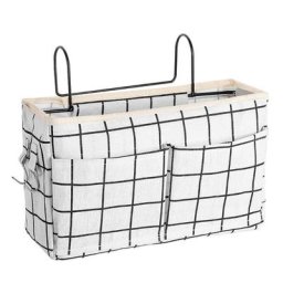 Caddie de chevet organisateur de lit suspendu poche avec crochets métalliques sac de rangement