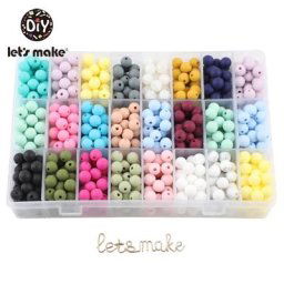 LET'S MAKE-Petites perles de dentition en silicone 9mm pour bébé jouets mentaires oriels pour