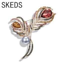 SKEDS – costume de vêtements pour femmes mode plume perle cristal boucle exquise Badges Design de