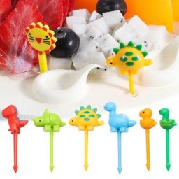 Fourcommuniste à fruits animaux de ferme pour enfants pics à aliments pour dinosaures vaisselle