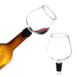 Verre à vin rouge avec joint en silicone verre à champagne verre à insérer dans votre bouteille