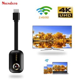 Mirascreen – clé de recopie vidéo G9 Plus 4K HD H.265/2.4/5G Dongle sans fil pour Miracast/Airplay