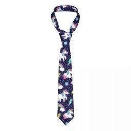 Colorful Star Rainbow Ktie for Men and Women Skinny Polyester Classic Colorful Rainbow Neck