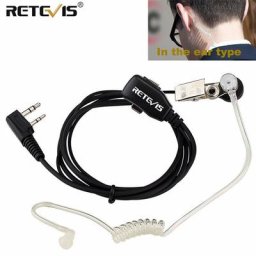 Retevis Oreillette pour Talkie Walkie Casque Radio Oreillette PTT Tube Acoustique Headset Ham 2 Pin