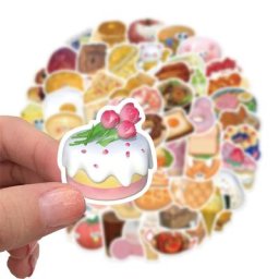 Autocollant gâteau donuts esthétique 3D étiquette Scrapbooking Vintage pour ordinateur portable