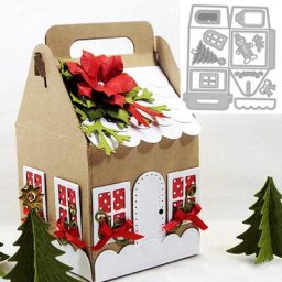 Boîte de matrices de découpe en métal de Noël matrices de maison scrapbooking de bricolage cartes