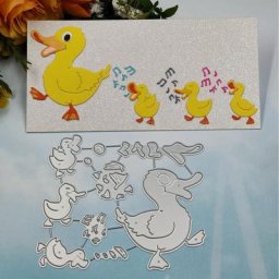 1 Set Chantant Bébé et Mère Famille Canards Métal Découpage Matrices Pochoir BRICOLAGE Scrapbooking