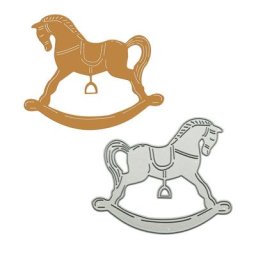 Matrices de découpe en métal Scrapbooking motif cheval à bascule en bois pochoir de coupe pour