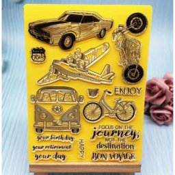 Tampon transparent en caoutchouc pour scrapbooking avion voiture bricolage cartes photo compte