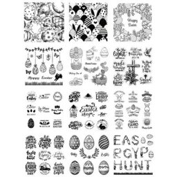AZXenon EASTER DAY Greetings Clear Stamps Seals Card Executive Album Decorative Fun Decoration