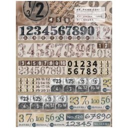 Autocollant décoratif vintage Washi avec numéros ruban adhésif pour carte licence exécutive plan