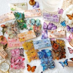 Autocollants Papillon Vintage en l'horloge 40 Pièces Décalcomanies en Résine pour Scrapbooking