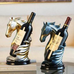 Support à vin en forme de cheval en résine Statue d'animal support de bouteille de vin étagère