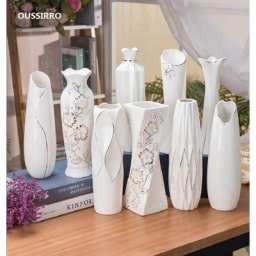 Vase en porcelaine de 30cm artisanat fait à la main Vase à fleurs de table en céramique pour le