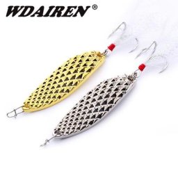 WDAIREN-Leurre D.lique Rigide de Type Cuillère Appât Artificiel Disponible en Or et Argent Idéal