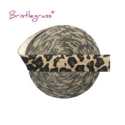 Poils de 5/8 pouces taille 2 5 10 yards léopard nu 15mm FOE élastique bandeau en Satin