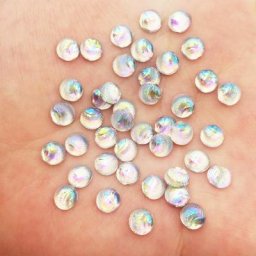 AB résine 6mm 200 pièces coquille ronde gemme dos plat strass Scrapbook bricolage