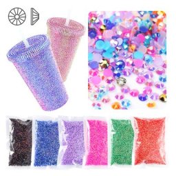 Résine Strass Jelly AB document Glitter Non Hot Fix Strass Clip Strass Nail Art Pierre SS6-SS30
