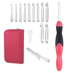 Kit de crochet 11 en 1 avec prise USB ergonomique en caoutchouc fournitures de crochet 2mm à 10mm