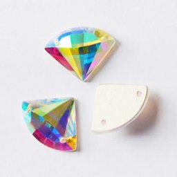 YANRUO – miroir en forme d'éventail de toutes tailles cristal AB cousu secteur de la pierre