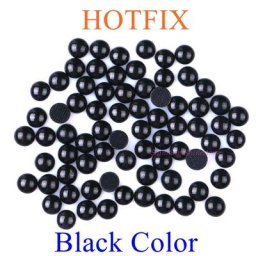 Strass Hot Fix en céramique pour document noir diamant à dos plat bricolage fer sur charbon 3mm