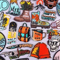 Patch de voyage en plein air camping montagne nature sauvage fer sur vêtements badges de sac à