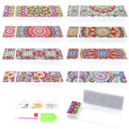 HUACAN-Trousse à crayons Mandala 5D pour peinture diamant bricolage boîte de rangement pour