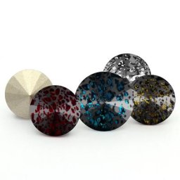 Rivoli-strass ronds noirs patinés cristaux K9 pour décoration bricolage et artisanale sur