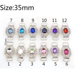 Boucles Rectangulaires en Alliage de Strass de 35mm Ruban Coulissant Ceinture de Robe Accessoires