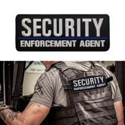 Patch de Broderie en Poly Agent de Sécurité avec Crochet et Boucle Embellissement MIlitaire