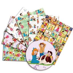 Tissu imprimé de dessin animé Haiji pour enfants patchwork de couture fait main robe de bébé