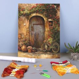 Tissu imprimé paysage 11CT Kit de broderie points de croix fils DMC tricot artisanal couture de