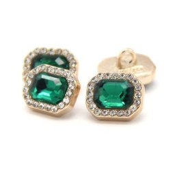 Boutons de couture métalliques pour femmes 6 pièces strass bijoux pour vêtements chemise verte