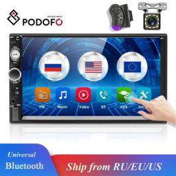 Podofo 2 Din autoradio stéréo Bluetooth HD 7 pouces écran tactile Audio stéréo lecteur MP5 SD USB