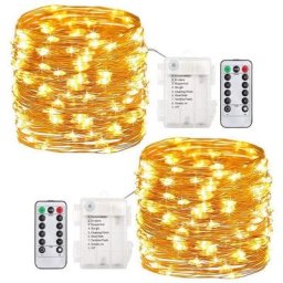 Guirlande lumineuse féerique en fil de cuivre 8 modes d'éclairage étanche lumières de noël