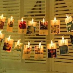 Guirxiété lumineuse LED dégradée avec clip photo fil de cuivre à piles USB fête de Noël