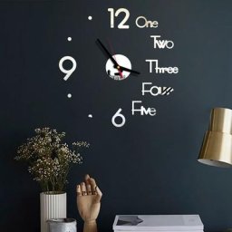 Mini Horloge Murale 3D en Acrylique Autocollants Miroir Décoration Créative pour la Maison Salon