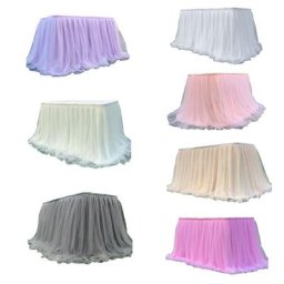 Jupe de Table Tutu en Tulle coloré vaisselle décoration de mariage fête prénatale fête