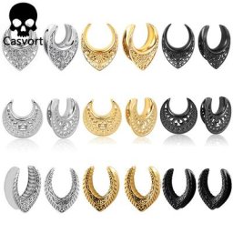 Cercueil – boucles d'oreilles en forme de tunnel pour oreilles 10 pièces bouchons de selle