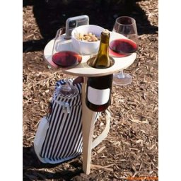 Table à vin pliable créative avec bureau rond porte-gobelet en bois pour pique-nique en plein air