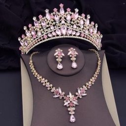 Ensemble de bijoux de luxe pour femmes couronne en cristal boucles d'oreilles diadèmes de bal