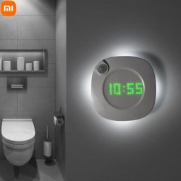 Xiaomi-Veilleuse de Toilette avec Horloge Lampe USB avec Capteur de Mouvement Lumière LED pour