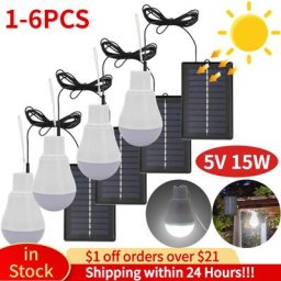 Lampe solaire LED Portable 5V 15W panneau lumineux rechargeable par USB ampoule d'urgence pour