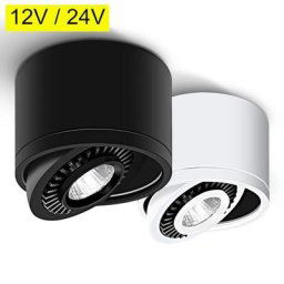 Spot Lumineux LED avec Technologie COB Montage en Surface Rotation à 360 ° AC/DC 12/24V