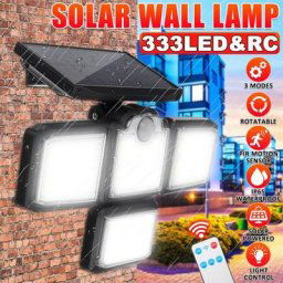 Applique Murale Solaire à 138 ou 198/333 LED avec Détecteur de Mouvement Imperméable Conforme à la
