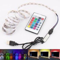 Bande lumineuse LED RVB USB rétroéclairage PC TV lampe ruban à diode 5 V 2835 0.5m 1m 2m