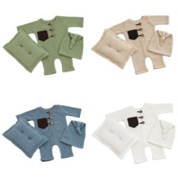 Accessoires de photographie pour bébés ensemble de 3 pièces tenues pour garçons et filles chapeau