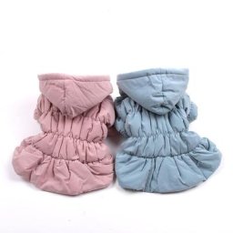 XKSRWE-Robe princesse chaude pour chien et chat sweat à capuche jupe à bulles florale manteau
