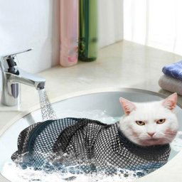 Sac de toilettage pour chats produits en maille anti-rayures morsure pour le bain