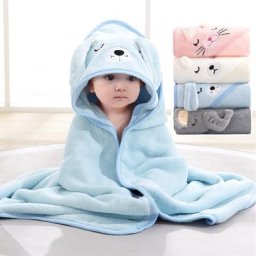 Couverture Ronde Douce et Chaude pour Nouveau-Né Serviette de Bain pour Enfants Emmaillotage pour